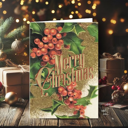 メリークリスマスグリーティングレトロサンタクリスマスカード シーズンカード