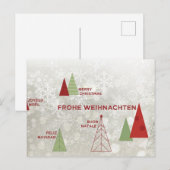 メリークリスマスグリーティングレトロホリデー ポストカード (正面/裏面)