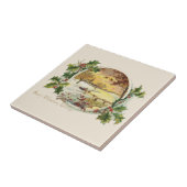 メリークリスマスグリーティングヴィンテージビレッジシーン タイル (側面)