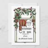 メリークリスマスグリーティングヴィンテージホリ縁どー シーズンカード (正面)