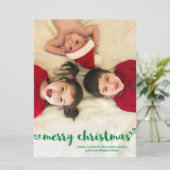 メリークリスマスグリーティング付きフォトホリデーカード シーズンカード (スタンド正面)