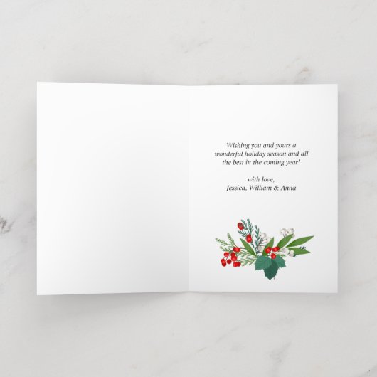 メリークリスマスグリーティング金ゴールド 箔シーズンカード (内側レイダウン)