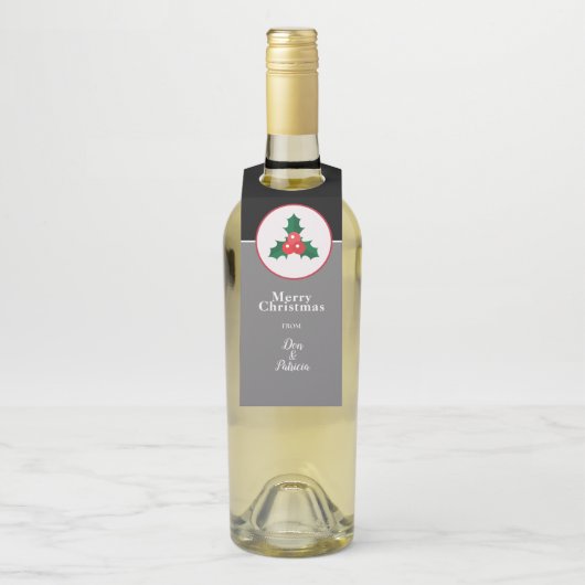 メリークリスマスグリーティング、ホリースプリング&ベリー ボトルネックタグ (ボトル)