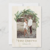メリークリスマスグリーナリーアーチフレーム写真 シーズンカード (正面)