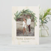 メリークリスマスグリーナリーアーチフレーム写真 シーズンカード (スタンド正面)