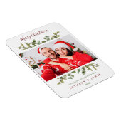 メリークリスマスグリーナリーカップルの写真の休日 マグネット (右側)