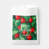 メリークリスマスグリーンとレッドベリー フェイバーバッグ (正面)