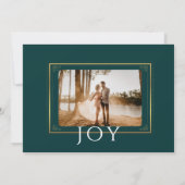 メリークリスマスグリーンと金ゴールドアーチフォトホリデー 招待状 (裏面)