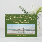メリークリスマスグリーンと金ゴールド独身の写真 シーズンカード (スタンド正面)