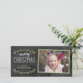 メリークリスマスグリーンのフォトカード シーズンカード (スタンド正面)