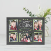 メリークリスマスグリーンのフォトカード シーズンカード (スタンド正面)