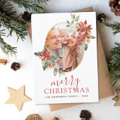 メリークリスマスグリーンのフォトホリデー シーズンポストカード