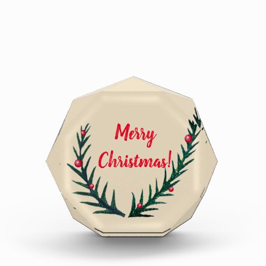 メリークリスマスグリーンの小枝 フォトブロック (正面)
