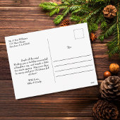 メリークリスマスグリーンの格子模様エレガント写真シンプル シーズンポストカード