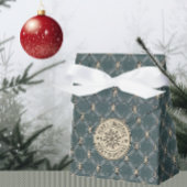 メリークリスマスグリーンアイボリーフラワーリーフラティス フェイバーボックス