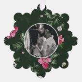 メリークリスマスグリーンウォーターの花 オーナメントカード (正面)