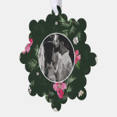 メリークリスマスグリーンウォーターの花 オーナメントカード (左)