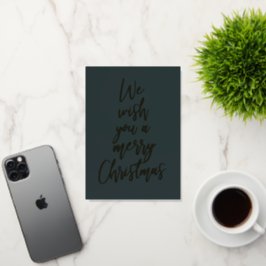 メリークリスマスグリーンエレガントゴールドフォイルフォトカード 箔シーズンカード