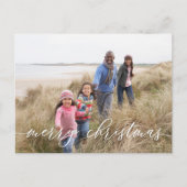 メリークリスマスグリーンエレガントスノーフレーク2枚の写真 シーズンポストカード (正面)