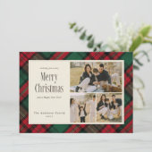 メリークリスマスグリーンエレガントレッドプレイド3枚の写真 シーズンカード (スタンド正面)