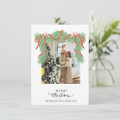 メリークリスマスグリーンガーランドの写真 シーズンカード (スタンド正面)