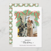 メリークリスマスグリーンガーランドの写真 シーズンカード (正面/裏面)