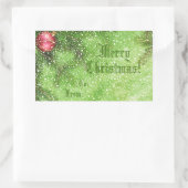 メリークリスマスグリーンギフトラベルシール 長方形シール (バッグ)