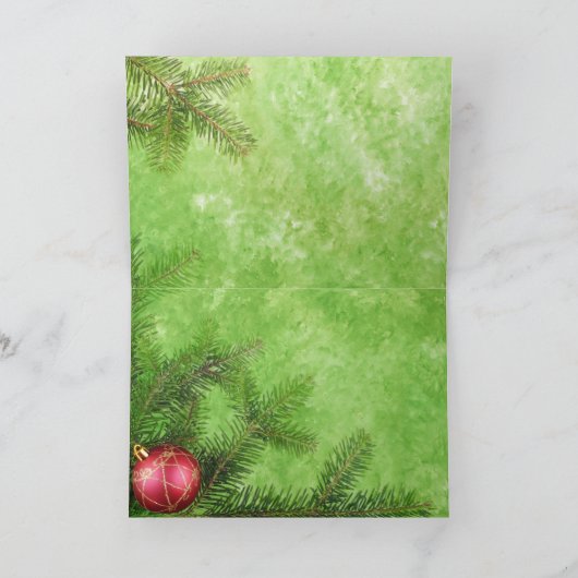 メリークリスマスグリーングリーティングカード シーズンカード (内部)