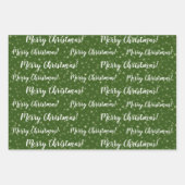 メリークリスマスグリーングレーの冬 ラッピングペーパーシート (正面)