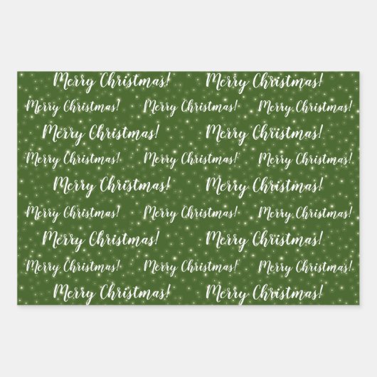メリークリスマスグリーングレーの冬 ラッピングペーパーシート (正面)