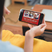 メリークリスマスグリーンスクリプトフォトコラージュ シーズンカード