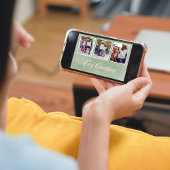 メリークリスマスグリーンスクリプトフォトコラージュ シーズンカード