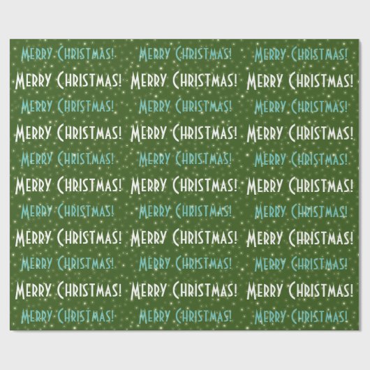 メリークリスマスグリーンスターズラッピング紙 ラッピングペーパー (フラット)