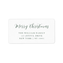 メリークリスマスグリーンタイポグラフィ差出人住所 ラベル
