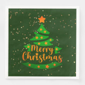 メリークリスマスグリーンツリー金ゴールドオレンジスターズ (正面)