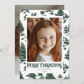 メリークリスマスグリーントイレホリデーデザイン シーズンカード (正面/裏面)