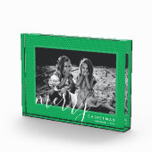 メリークリスマスグリーンハートカスタムフォトブロック フォトブロック (右)
