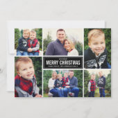 メリークリスマスグリーンバッファロープレイドフォトコラージュ シーズンカード (正面)