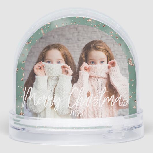 メリークリスマスグリーンパーソナライズされた写真 (裏面)