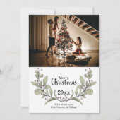 メリークリスマスグリーンピンクミスタントーリース写真 シーズンカード (正面)