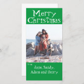 メリークリスマスグリーンフォトカード シーズンカード (正面/裏面)