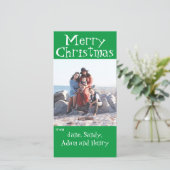 メリークリスマスグリーンフォトカード シーズンカード (スタンド正面)