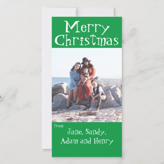 メリークリスマスグリーンフォトカード シーズンカード (正面)