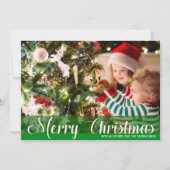 メリークリスマスグリーンフォトクリスマスカード (正面)