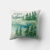 メリークリスマスグリーンフォレストツリーギフト クッション (裏面)