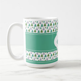 メリークリスマスグリーンブルー コーヒーマグカップ