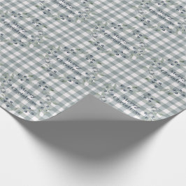 メリークリスマスグリーンプレイドリースバッファローチェック ラッピングペーパー