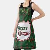 メリークリスマスグリーンプレイド エプロン (インサイチュ)