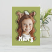 メリークリスマスグリーンホタロプホリデイデザイン シーズンカード (スタンド正面)