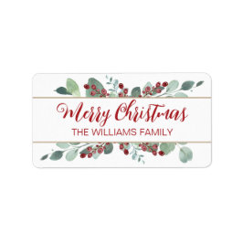メリークリスマスグリーンリークランベリー金ゴールドラベル ラベル